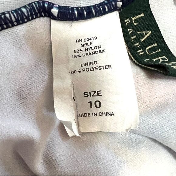 Lauren Ralph Lauren One Piece Paisley Swimsuit 10 Scoop Back Double Straps - Picture 9 of 10